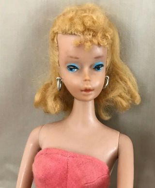 VINTAGE 1960 BLONDE PONYTAIL BARBIE 4 IN WITH CLOTHES 3