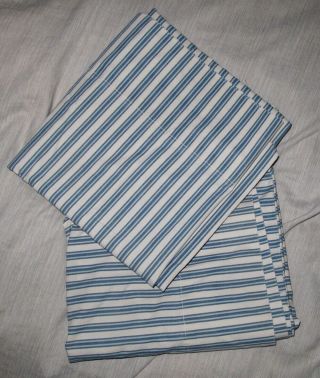 Vintage Ralph Lauren Claudine Ticking Stripe King Size Pillowcases Set / 2