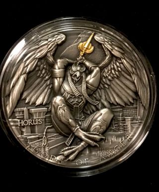 2020 Niue Horus Gods Of Anger 2 Oz Antique Finish Silver Coin 5$