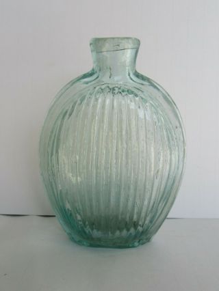 Antique 19th Century 1/2 Pint (36) Rib Kensington Philadelphia Glass Flask
