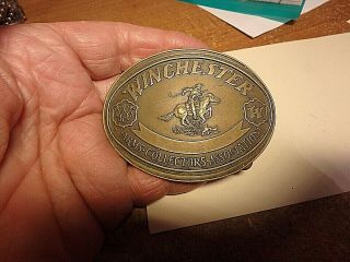 4u - Brass Belt Buckle - Winchester Arms Collectors Association Back 1048