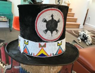 Antique,  Authentic,  Medicine Man,  Peace - Time - Chief - Top Hat,  Native American.