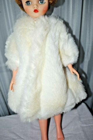 Vintage White Faux Fur Coat Made For Madame Alexander Cissy Type Doll