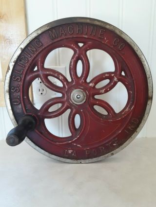 Antique Van Berkel Meat Slicer - Cast Iron Fly Wheel - U.  S.  Slicing - La Porte Ind