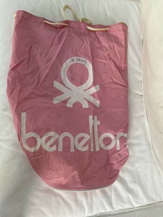 Vintage United Colors Of Benetton Drawstring Backpack Pink