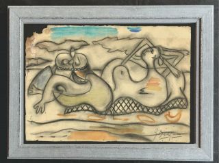 Vintage Rare Pencil On Paper George Braque - Hand Signed - Framed