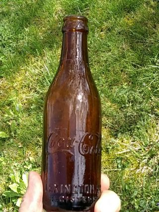 Amber Coca Cola Lexington Ky bottle brown coke bottles Kentucky antiques 2