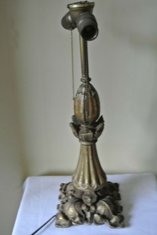 Vtg Shabby Chic Hollywood Regency Italian Gilt Gold Carved Wood Lamp Repair