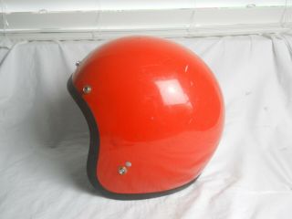 Vintage Bell Magnum Orange,  Motorcycle Helmet,  Size 7 5/8.  (d.  S. ) (av)