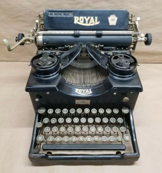 Vintage Antique Royal Typewriter Model 10 Beveled Glass Sides X - 1100899