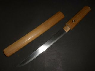 Tanto (sword) W/white Sheath : Edo : 16.  5 × 9.  8 " 340g