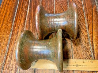 Large Vintage Cast Solid Bronze Anchor Rollers,  5 " Diameter 4 1/2 " Wide