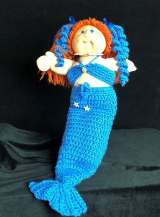 Cabbage Patch Kids 17 " Oaa Coleco 1982 Girl Doll Custom Mermaid Clothes