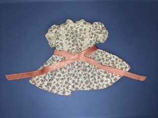 Vintage Tagged Dress For Terri Lee Dolls - Flowered,  Lace Trim,  Ribbon Belt