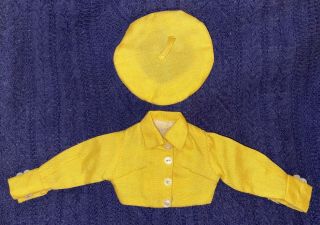 Vintage Tina Cassini Doll M2003 Travel Time Yellow Jacket & Beret Hat - 1960’s