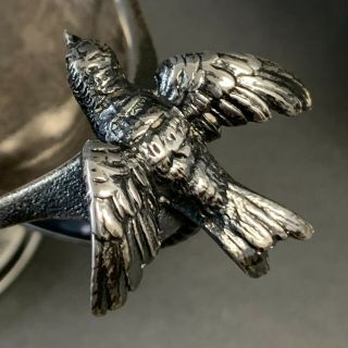 Wood & Hughes Figural Aesthetic Sterling Silver Applied Birds Salt Cellars