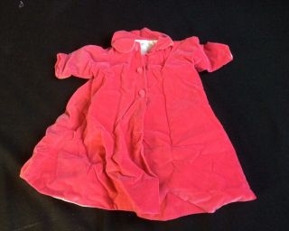 Vintage Madame Alexander Cissy Bright Rose Pink Velvet Satin Lined Coat Tags