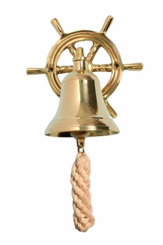Unique Antique Home Decor Brass Vintage Hanging Door Bell Solid With Ship Wheel