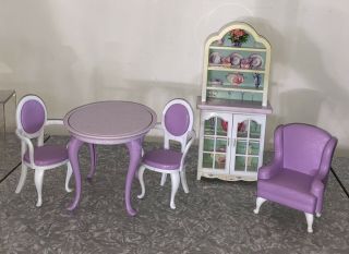 Vtg Mattel Barbie Dining Room For Folding Pretty House,  Wing Back Chair 1996