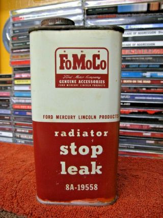 Vintage Ford Radiator Stop Leak Can For Display Fomoco Parts Dealership Gas Oil