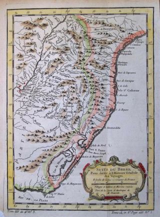 1757 Bellin Map Southern Brazil,  Isla Santa Catarina