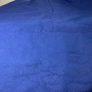 Vintage Thermal Blanket Acrylic Nylon Satin Trim Blue Polyester 84x94 Usa