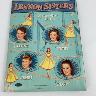Vintage Lennon Sisters 4 Paper Dolls And Clothes Set In Foldout Whitman 1958