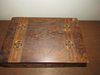 Antique Ornate Wooden Box 12 X 8 X 4.  5