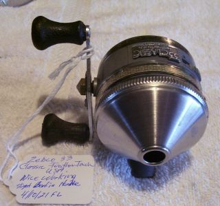 Vintage Zebco 33 Classic Feather Touch Reel 4/13/21 Slight Handle Bend