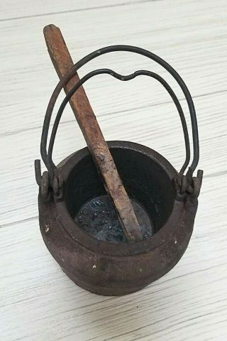 Antique Cast Iron Kenrick 1/4 Pint Glue Pot Double Boiler Kettle Melting Pot