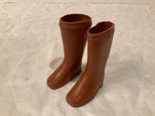 Vintage 1971 Ideal Crissy Doll Boots Shoes Velvet Brown Clothing Shoes Footwear