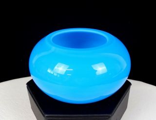 Chinese Antique Peking Glass Robin Egg Blue 2 " Brush Pot 1900 - 1930
