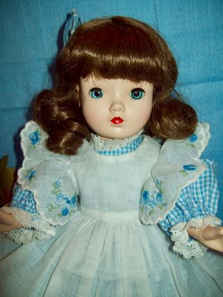 Vintage Madame Alexander 14” Hard Plastic Walker Doll Well Dressed