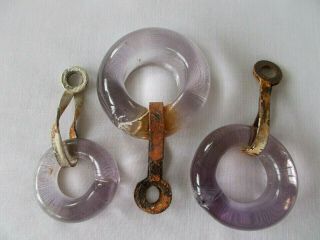 3 Old Sca Glass Awning Rings,  All Different Sizes