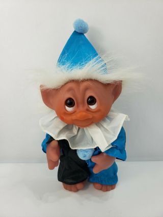 Thomas Dam 1977 Norfin Clown Troll Doll 9 " White Hair With Outfit Vintage