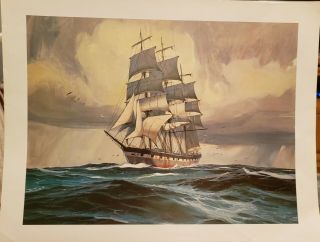 Seven Sailing Vessel Ship Schooner Prints Usa Unframed 11 " X 14 " Thomas Hoyne