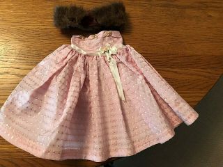 Fur Stole & Pink Evening Gown - Terri Lee/16 " Doll - Vintage 1950s