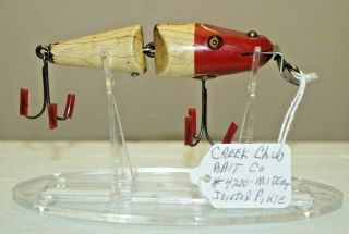 Vintage 1934 Creek Chub Jointed Midget Pikie Minnow Wood Fishing Lure Glass Eyes
