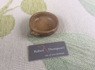 Rare Robert Thompson Mouseman Solid Hand Carved Oak Nut Bowl Kilburn Yorkshire
