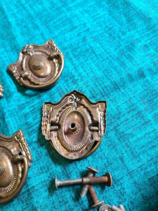 8 Unique bail pull handles w/single hole vintage antique salvage w/screws 2