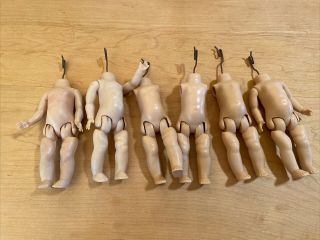 Half Dozen Tlc Vogue Ginny Doll Head - Slw Parts Or Repairs Only - 3 Missing Arms