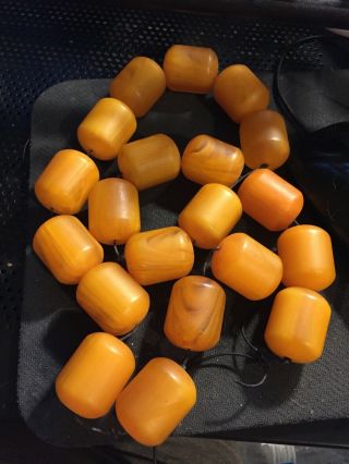 20 Big Antique Faturan Bakelite Damar Swirl Prayer Beads Necklace 407.  1g Make