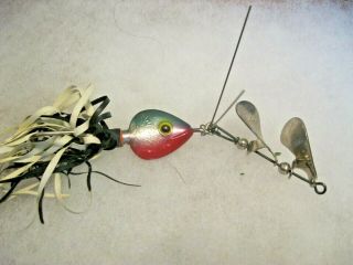 Vintage Fred Arbogast Hawaiian Wiggler 1 1/2 Fishing Lure - Red /g - Double Blade