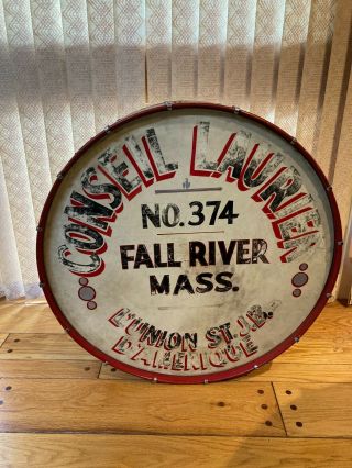 Magnificent Antique George Stone Mastercraft Marching Bass Drum - - Nr