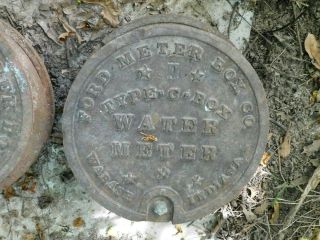 Old Cast Iron 12 1/2 " Round City Utility Meter Cover Craft Steam Punk Project