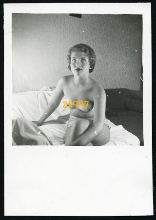 Semi Nude Girl Dreaming On Bed,  Strange Light,  Vintage Fine Art Photograph 1940 