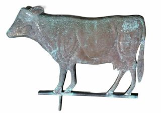 Antique Copper Large Full Bodied Cow Weathervane
