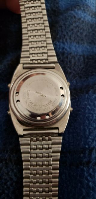 Vintage Armitron Silver Tone LCD Alarm Melody Watch 40/6211 2