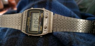 Vintage Armitron Silver Tone LCD Alarm Melody Watch 40/6211 3