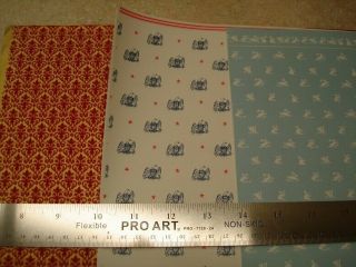 Dollhouse Miniatures Vintage Wallpaper Valentines Easter 4th Of July (8 Sheets)